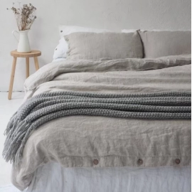 Pure Linen Duvet Cover Set, Natural Quilt Cover And Pillowcases, Double Bed Set, Queen King Duvet Cover 220x240, Bedding Set