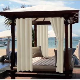 2Pcs outdoor curtains waterproof garden uv exterior curtain blackout street gazebo curtain for patio porch pergola cabana pool