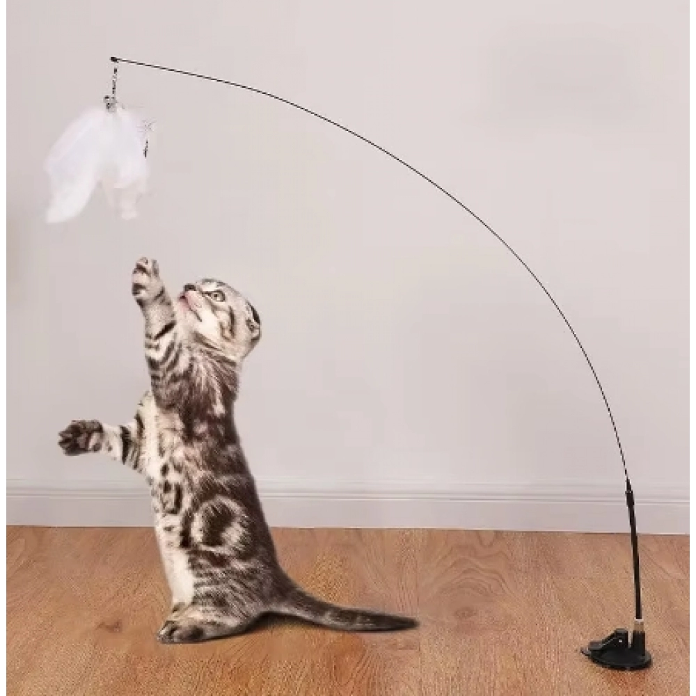 Interactive Cat Toy Handfree Cat Stick Playing Kitten Playing Teaser Wand Toy Suction Cup Bird/Feather Cat Wand Pet Supplies Interactive Cat Toy Handfree Cat Stick Playing Kitten Playing Teaser Wand Toy Suction Cup Bird/Feather Cat Wand Pet Supplies