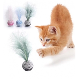 Cat toy Ball Feather Funny Cat Toy Star Ball Plus Feather Foam Ball Throwing Toys Interactive Plush Toys Pet Supplies katten toy