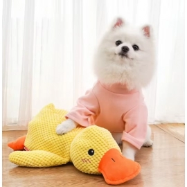 Pet Plush Toy Dog Calming Duck Stuffed Duck Toys Chew Toy Durable Squeaky for Puppy Pet Teeth Cleaning Chew Toy Pet Supplies